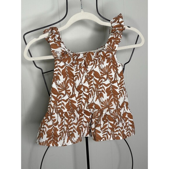 Janie & Jack Top Shorts Two Piece Matching Set Brown Floral Summer Tropical Sz 6 - Picture 7 of 11